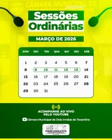 Agenda Legislativa: Câmara de Dois Irmãos anuncia datas das Sessões Ordinárias de março