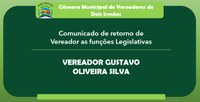 Comunicado de retorno de Vereador